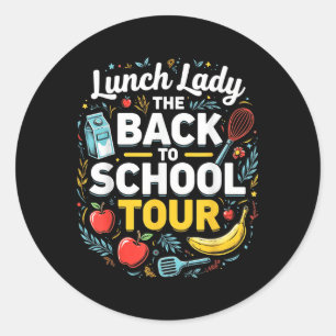 Lunch Dam Back to school 2025 Tour Food Humor Caf Runt Klistermärke