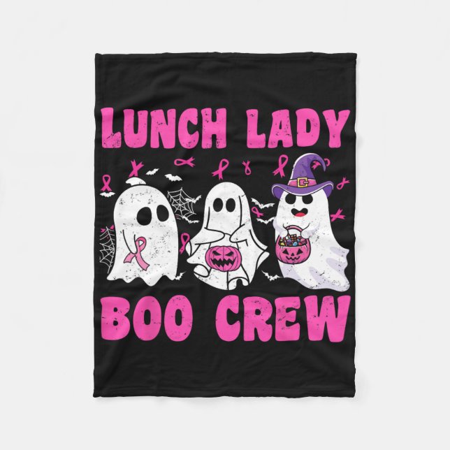 Lunch Dam Boo Crew Pumpkin Halloween Breast Cance Fleecefilt (Framsidan)