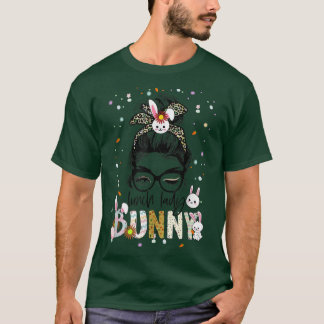 Lunch Dam Bunny Leopard Messy Bun Funny Lunch Lad T Shirt