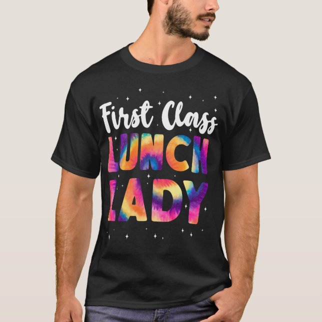 Lunch Dam Cafeteria Crew First Class Lunch Dam T Shirt (Framsida)