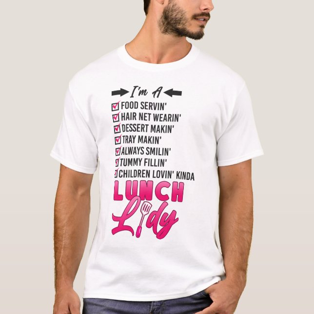 Lunch Dam Cafeteria Crew I är en matservin Hair T Shirt (Framsida)