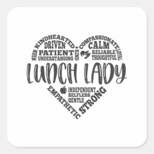 Lunch dam, Cafeteria, luncharbetare Fyrkantigt Klistermärke