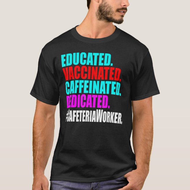 Lunch Dam Cafeteria Worker Educated De T Shirt (Framsida)