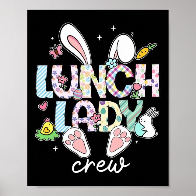 Lunch Dam Crew Funny Lunch Dam Cafeteria Påsk Poster (Framsidan)