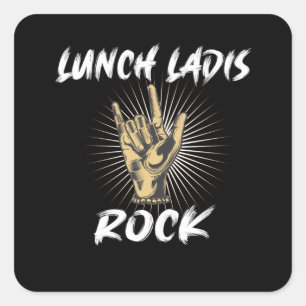 Lunch Dam Gift School Cafeteria Fyrkantigt Klistermärke