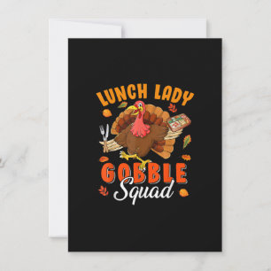 Lunch Dam Gobble Squad Thanksgiving Turkey Lunch Inbjudningar