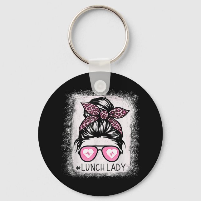 Lunch Dam Life Bleached Shirts Rosa Leopard Messy Nyckelring (Framsida)