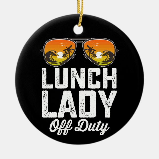 Lunch Dam of Duty Sunglasses förra skoldagen Julgransprydnad Keramik (Framsidan)