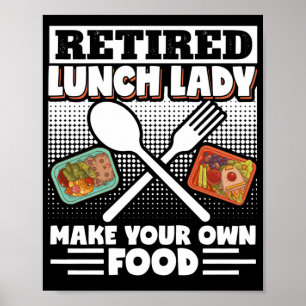 Lunch Dam Retrött Lunch Dam gör din mat Poster