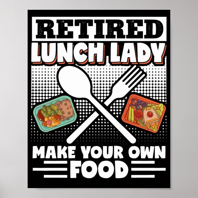 Lunch Dam Retrött Lunch Dam gör din mat Poster (Framsidan)