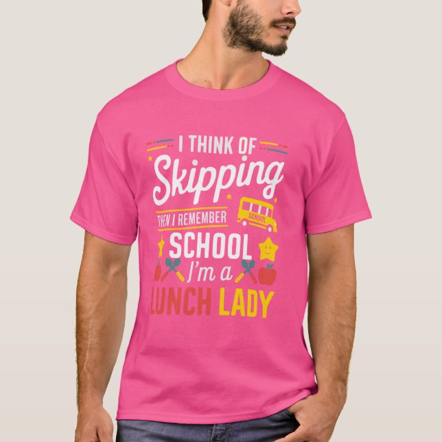 Lunch Dam School Cafeteria Worker Dinner Dam Lun T Shirt (Framsida)