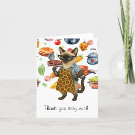 Lunch Dam serverar mat Tack Kort