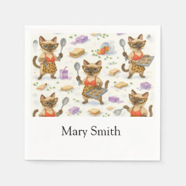 Lunch Dam serverar mat till Cat Lovers Pappersservett