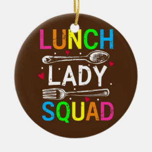 Lunch Dam Squad Design Cafeteria Crew Lunch Dam Julgransprydnad Keramik