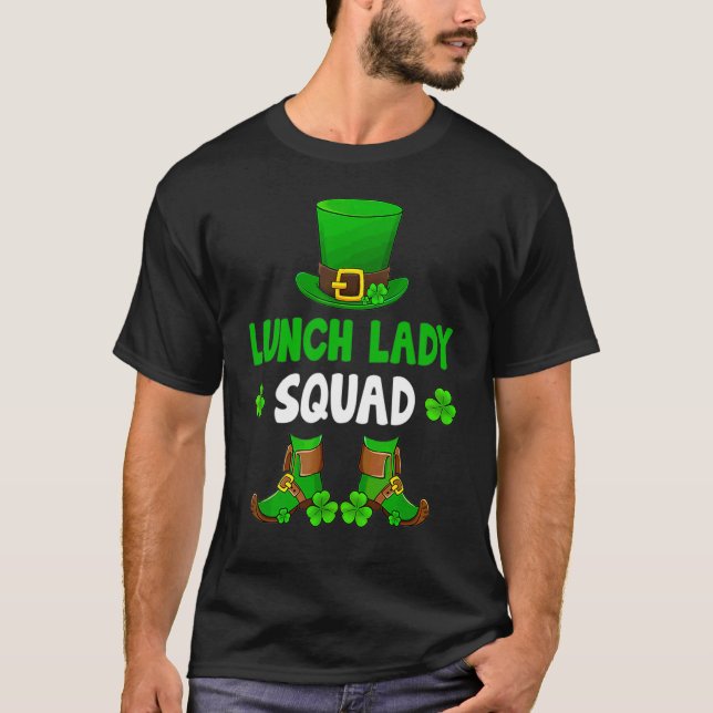 Lunch Dam Squad Funny Leprechaun Lycklig St Patric T Shirt (Framsida)