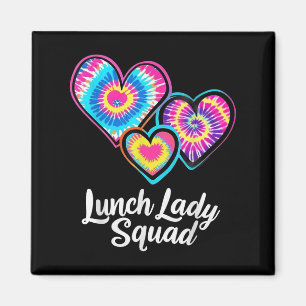 Lunch Dam Squad Tie Dye Hearts Cafeteria staff La Magnet