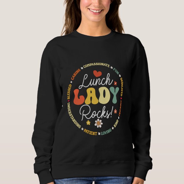 Lunch Dam Sten Crew Funny School Cafeteria Work T Shirt (Framsida)