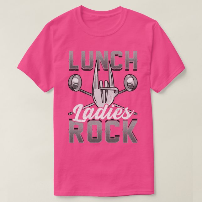 Lunch Dam Sten Dam Cafeteria Worker tillbaka till  T Shirt (Design framsida)