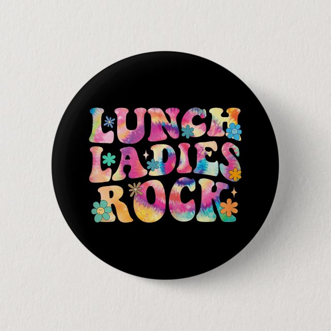 Lunch Dam Sten Tie Dye Cafeteria Crew Groovy La Knapp (Framsida)