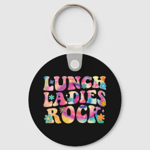 Lunch Dam Sten Tie Dye Cafeteria Crew Groovy La Nyckelring