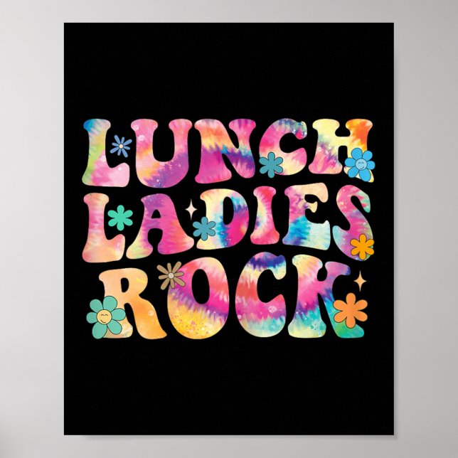 Lunch Dam Sten Tie Dye Cafeteria Crew Groovy La Poster (Framsidan)