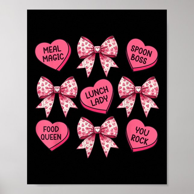 Lunch Dam Valentines day Heart Candy Coquette Poster (Framsidan)