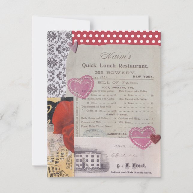 Lunch Date Valentine Day Card Anteckningskort (Framsida)