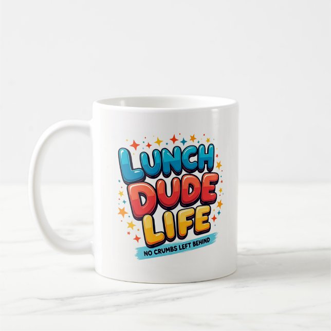 Lunch Dude Livsstil Ingen Smula Kvar Mugg (Vänster)