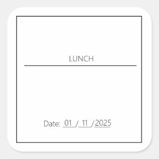 LUNCH EDITABLE STICKER FYRKANTIGT KLISTERMÄRKE