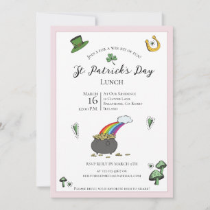 Lunch för Rosa och Grönt St patricks day för rolig Inbjudningar