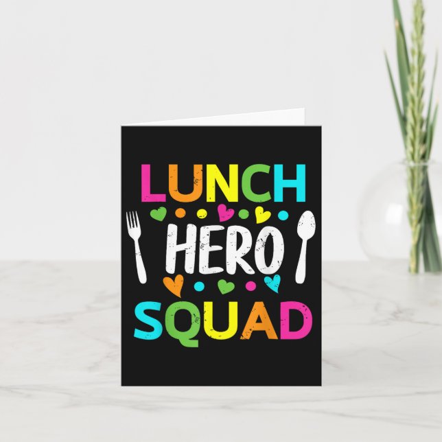 Lunch Hero Squad Funny Dam Cafeteria Squad Worker Kort (Framsida)