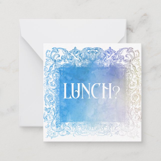 *~* LUNCH? Koppling till AP62-platta anteckningsko Anteckningskort (Framsida)