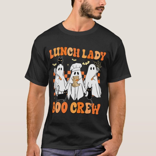 Lunch Lady Boo Crew Ghost Chef Funny Cafeteria Wor T Shirt (Framsida)