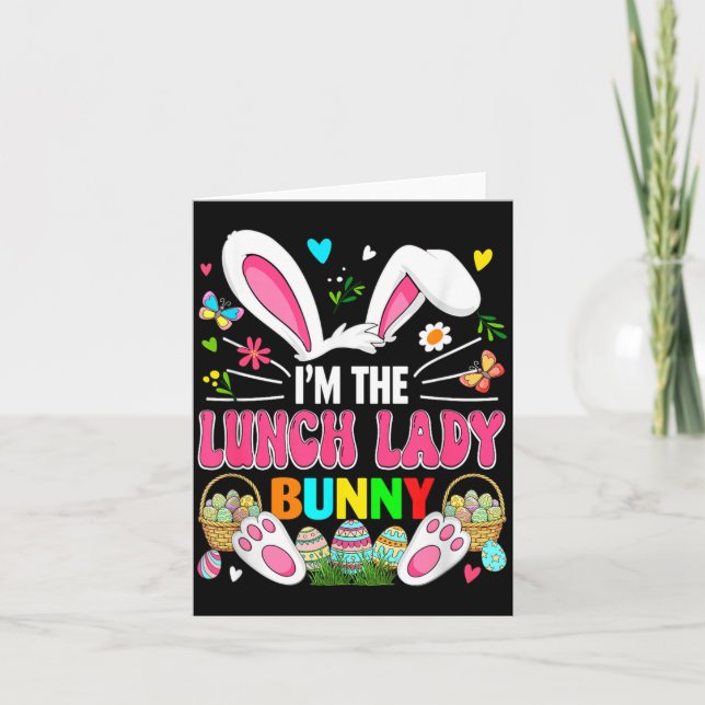 Lunch Lady Bunny Påskharen Kostym Jakt Kort (Framsida)