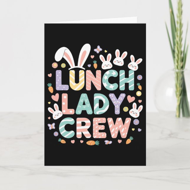 Lunch Lady Crew Rolig Lunch Lady Cafeteria Glad E Kort (Framsida)