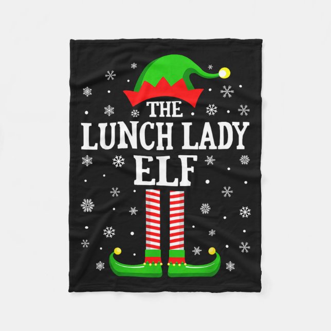 Lunch Lady Elf Funny Christmas Family Matching  Fleecefilt (Framsidan)