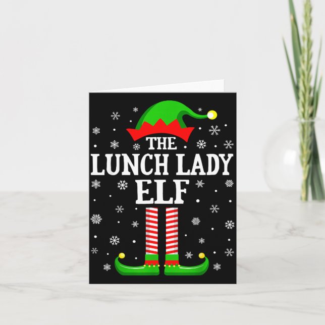 Lunch Lady Elf Funny Christmas Family Matching  Kort (Framsida)