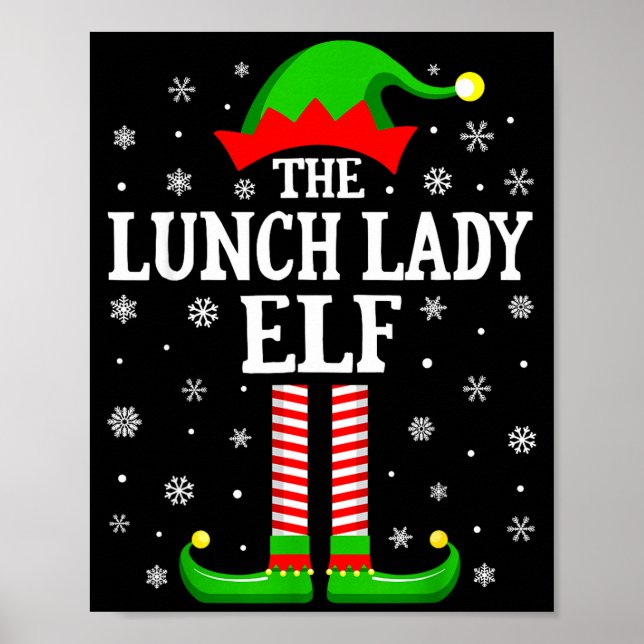 Lunch Lady Elf Funny Christmas Family Matching  Poster (Framsidan)