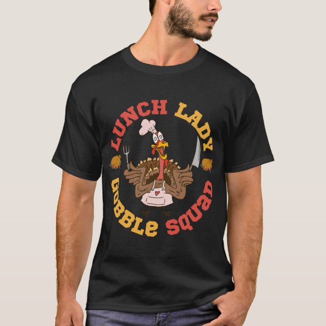Lunch Lady Gobble Squad Roligaste  T Shirt (Framsida)