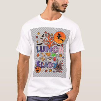 Lunch Lady Halloween Häxa Måne Pumpa_1 T Shirt