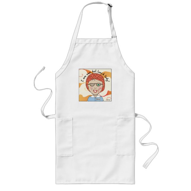 Lunch Lady - jag är en het lunchdame Långt Förkläde (Framsidan)