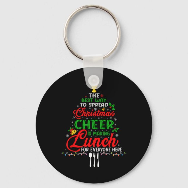 Lunch Lady jul Xmas skolcafeteria lunch L Nyckelring (Framsida)