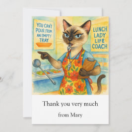 Lunch Lady Life Coach för kattkafé visdom Tack Kort