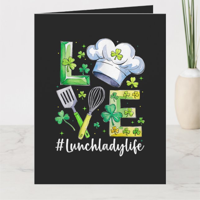 Lunch Lady Life Glad St Patrick Dag Tack Kort (Framsida)