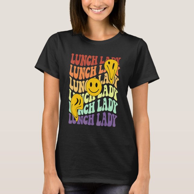 lunch lady retro smile face back to school Cafeter T Shirt (Framsida)