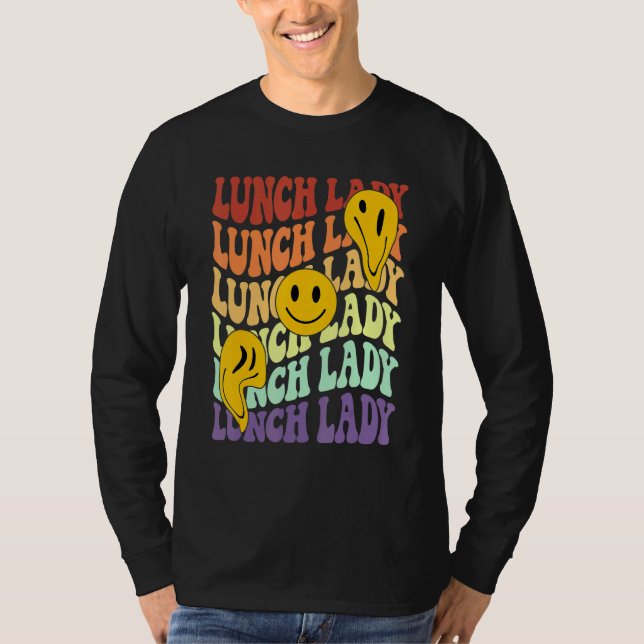 lunch lady retro smile face back to school Cafeter T Shirt (Framsida)
