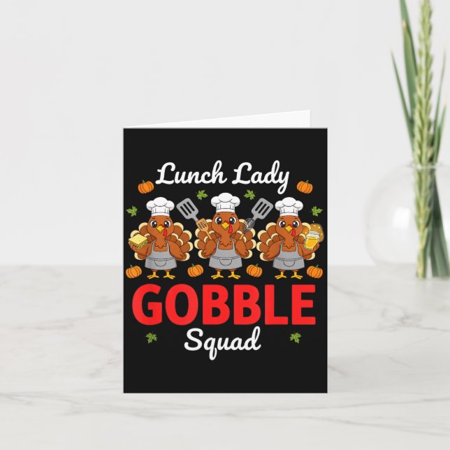 Lunch Lady Thanksgiving Funny Gobble Squad  Kort (Framsida)