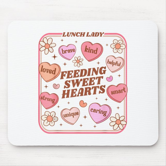 Lunch Lady Valentines Day Retro Cute Cafeteria Swe Musmatta (Framsidan)