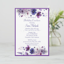 Lunch Lila Watercolor Flowers