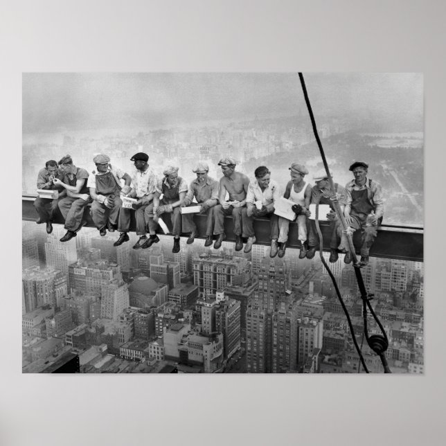 Lunch ovanpå skyscraperna, 1932-foto poster (Framsidan)